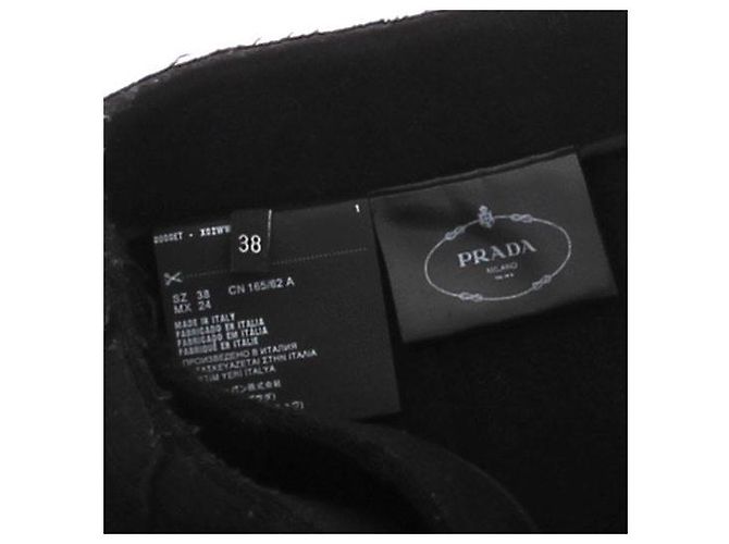 Prada Schwarzer Wollrock mit Fransen - Ansicht 7