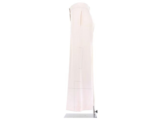 Céline Calças de crepe de seda bege - vista 4