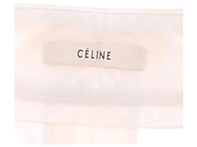 Céline Calças de crepe de seda bege - vista 5