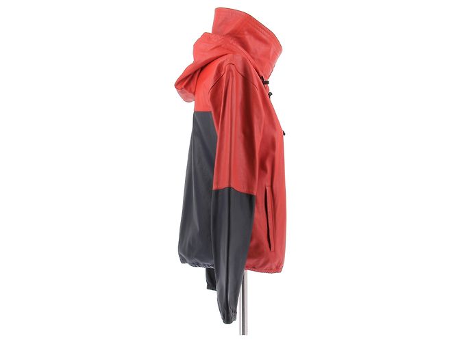 Céline Giacca in pelle bicolore Rosso - vista 3