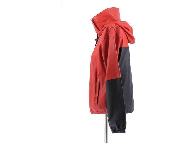 Céline Giacca in pelle bicolore Rosso - vista 4