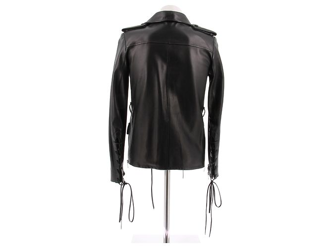 Autre Marque Top in pelle con lacci SAINT LAURENT Nero - vista 2