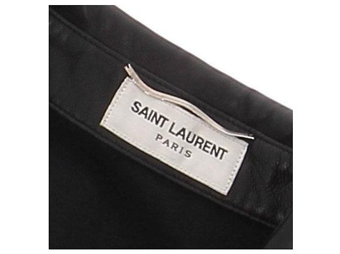 Autre Marque Top in pelle con lacci SAINT LAURENT Nero - vista 5