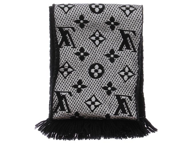 Louis Vuitton Wollschal in Schwarz und Silber - Ansicht 2