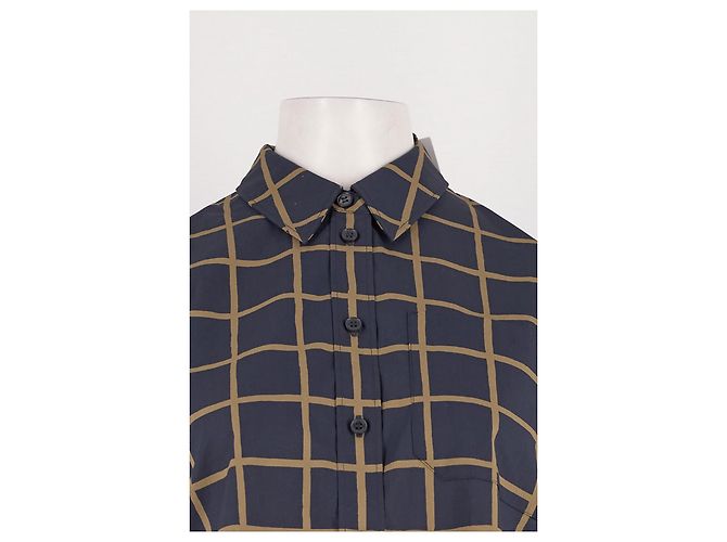 Camisa Marimekko de algodão azul marinho - vista 2