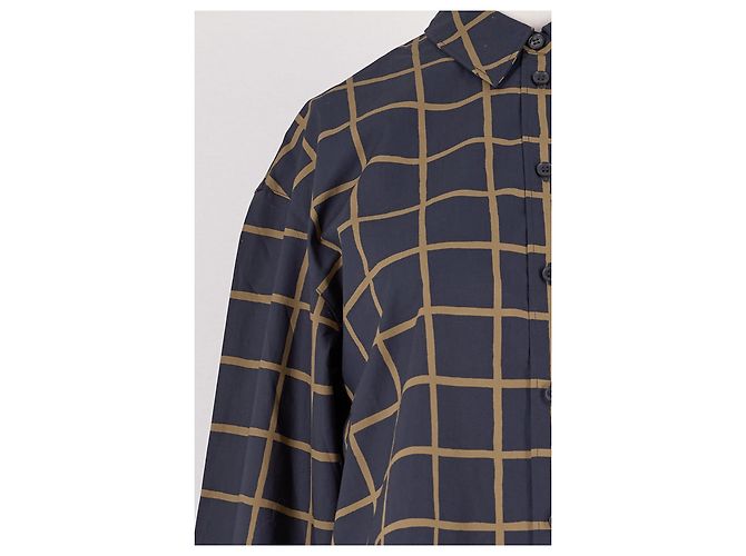Camisa Marimekko de algodão azul marinho - vista 3