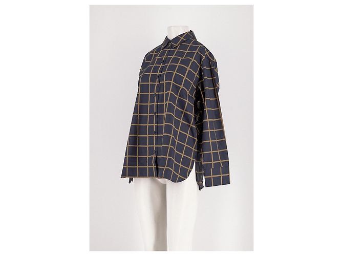 Camisa Marimekko de algodão azul marinho - vista 4