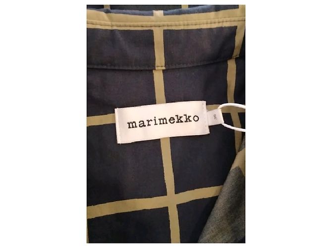 Camisa Marimekko de algodão azul marinho - vista 7