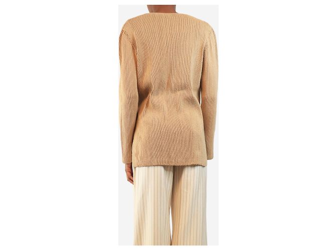 Loro Piana Braunes Top mit tiefem V-Ausschnitt - size UK 4 - Ansicht 2