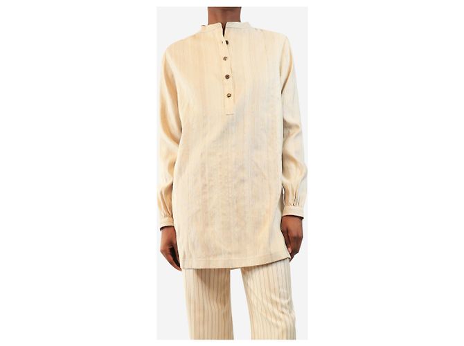 Loro Piana Top túnica texturizado beige - size UK 4 - vista 4