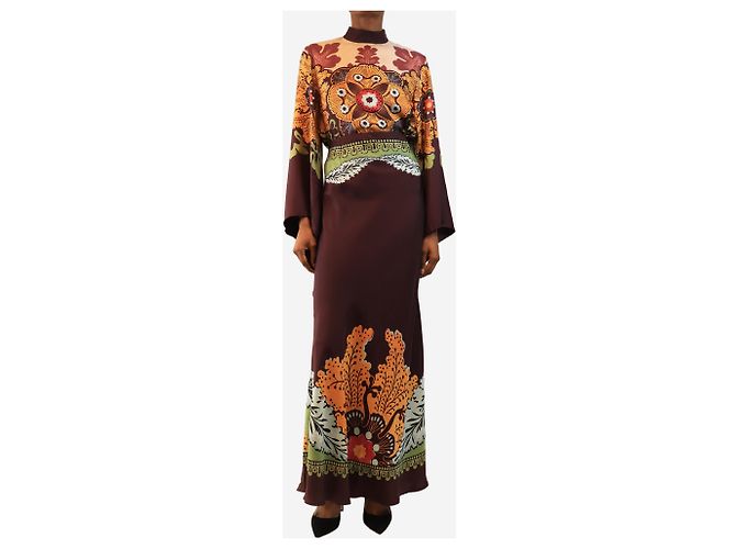 Autre Marque Gonna midi stampata in seta viola - size S Porpora - vista 2