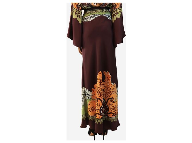 Autre Marque Gonna midi stampata in seta viola - size S Porpora - vista 3