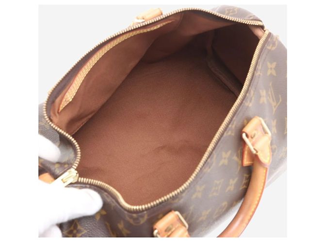 Louis Vuitton Braune vintage 2001 Monogram Speedy 35 Tasche - Ansicht 15
