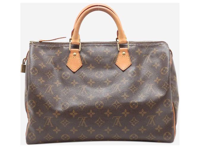 Louis Vuitton Braune vintage 2001 Monogram Speedy 35 Tasche - Ansicht 2
