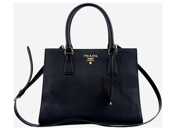 Prada 2way Tasche aus schwarzem Saffiano-Leder - Ansicht 12
