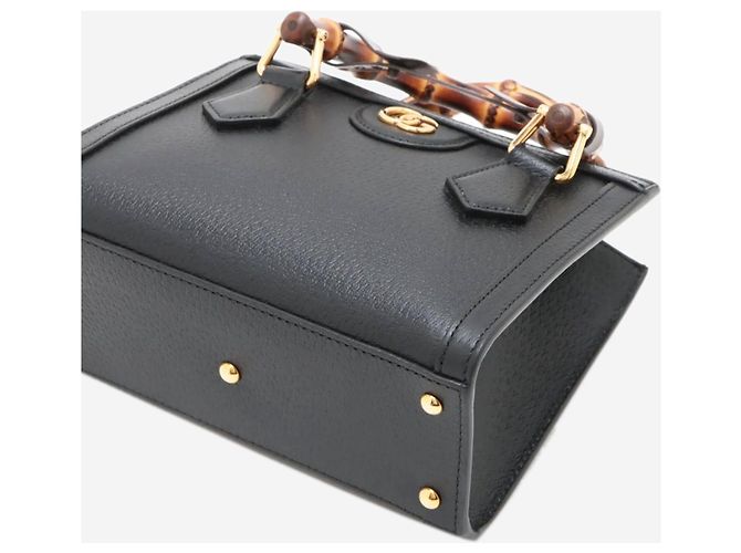 Gucci Borsa 2way Diana in pelle Black Bamboo Nero - vista 3