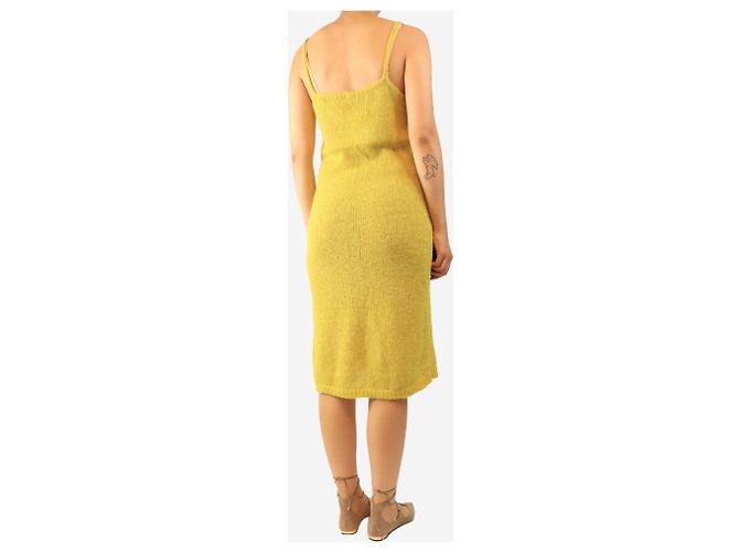 Dries Van Noten Gelbes Strick-Midikleid - size S - Ansicht 2
