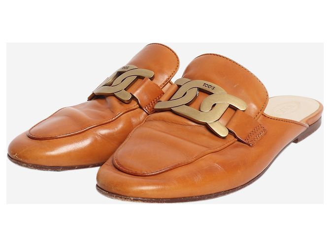 Tod's Mules in pelle Kate Tan - taglia EU 38 Marrone - vista 2