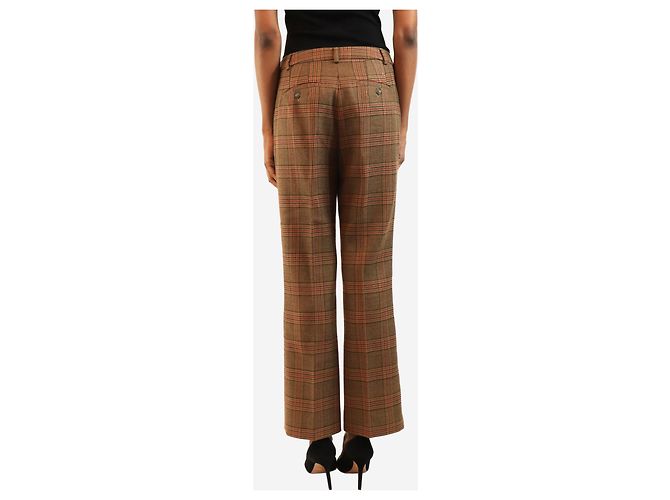 Weekend Max Mara Pantalones de cuadros ajustados marrones - size UK 8 Castaño - vista 3