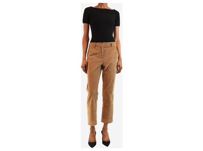 Weekend Max Mara Pantalones capri de pana camel - talla XS Castaño - vista 2