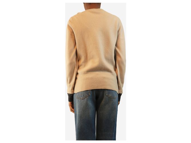 Gabriela Hearst Beiger Marnie-Pullover mit verzierten Bündchen - Größe S - Ansicht 2