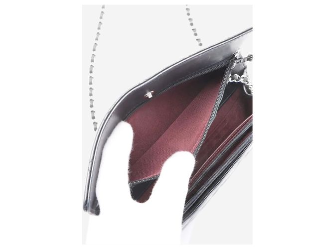Wallet On Chain Chanel Carteira On Chain acolchoada em pele de cordeiro preta 2018 Preto - vista 10