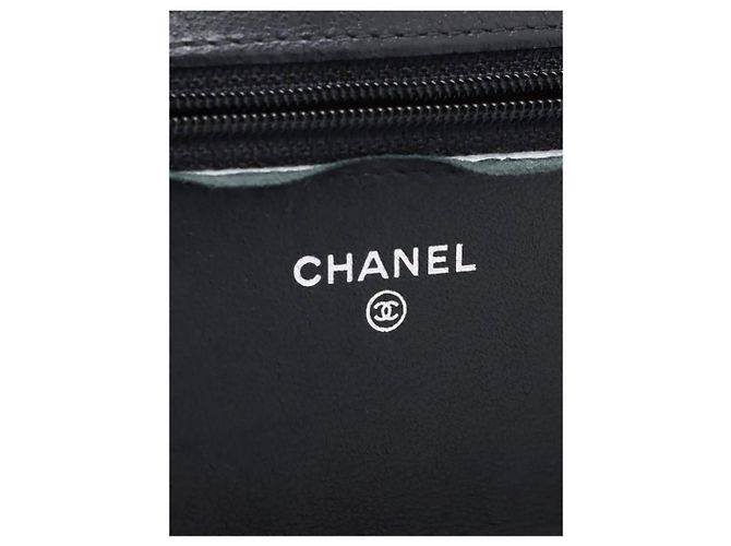 Wallet On Chain Chanel Carteira On Chain acolchoada em pele de cordeiro preta 2018 Preto - vista 11