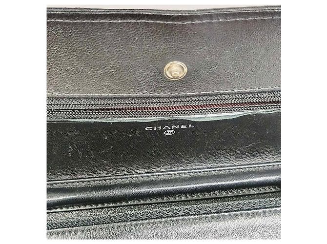 Wallet On Chain Chanel Carteira On Chain acolchoada em pele de cordeiro preta 2018 Preto - vista 15
