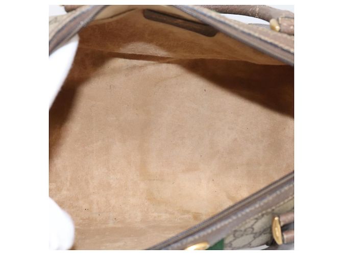 GUCCI GG Supreme Web Sherry Line Hand Bag PVC Beige Gold 40 02 007 - vista 11