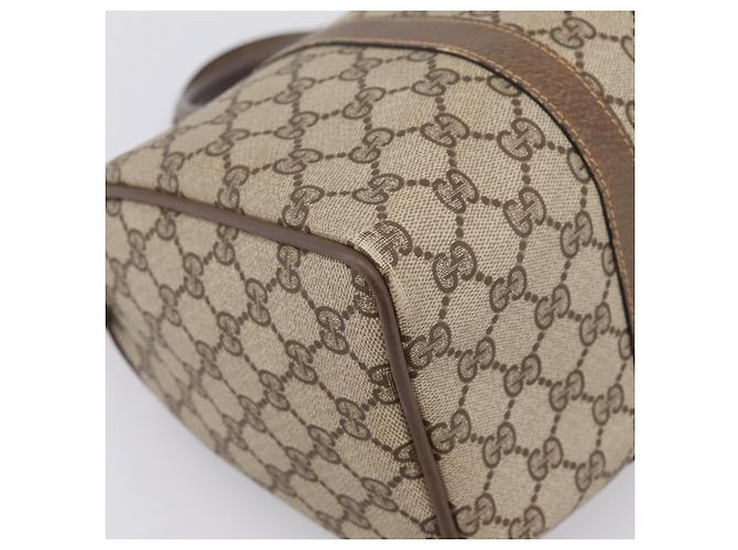 GUCCI GG Supreme Web Sherry Line Hand Bag PVC Beige Gold 40 02 007 - vista 14