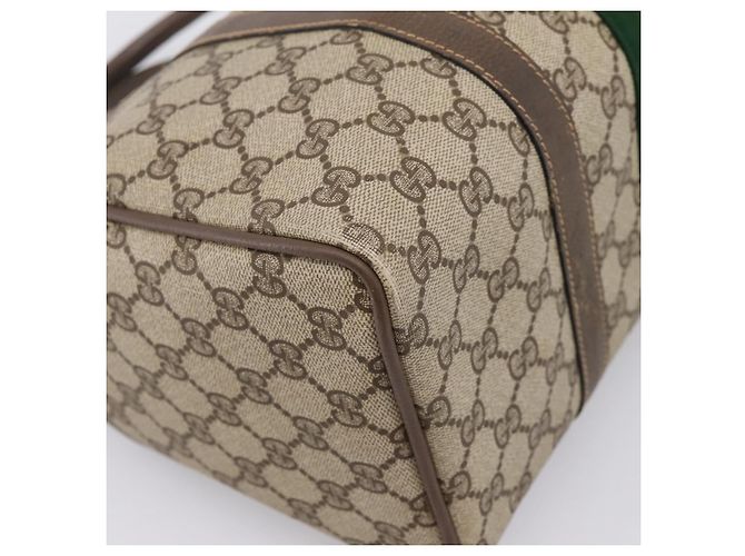 GUCCI GG Supreme Web Sherry Line Hand Bag PVC Beige Gold 40 02 007 - vista 16