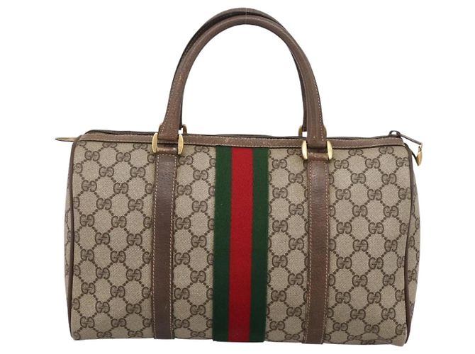 GUCCI GG Supreme Web Sherry Line Hand Bag PVC Beige Gold 40 02 007 - vista 2