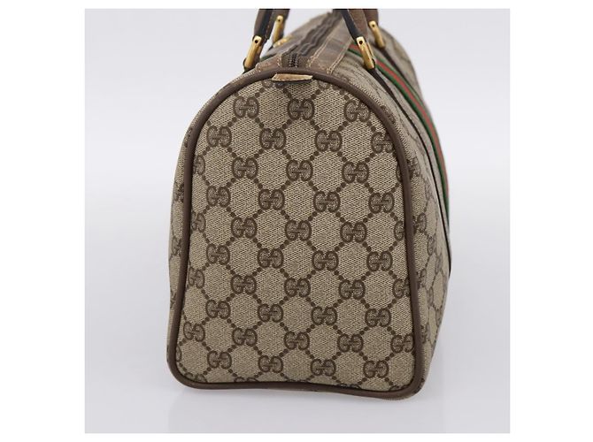 GUCCI GG Supreme Web Sherry Line Hand Bag PVC Beige Gold 40 02 007 - vista 4