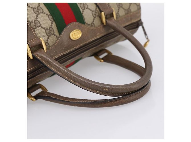 GUCCI GG Supreme Web Sherry Line Hand Bag PVC Beige Gold 40 02 007 - vista 7