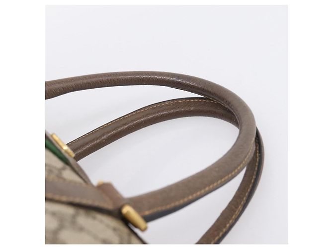GUCCI GG Supreme Web Sherry Line Hand Bag PVC Beige Gold 40 02 007 - vista 8