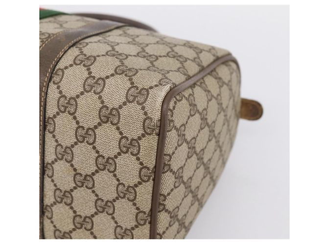 GUCCI GG Supreme Web Sherry Line Hand Bag PVC Beige Gold 40 02 007 - vista 9