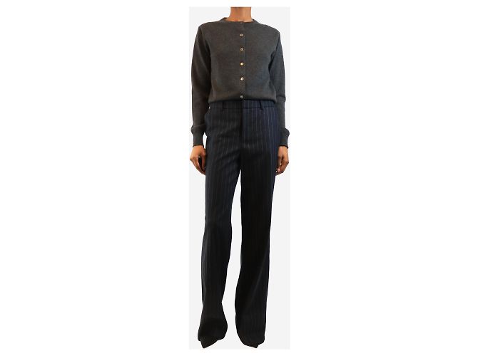 Balmain Pantalones de raya diplomática azul marino - size UK 8 - vista 2