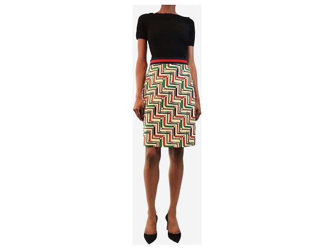 Gucci Falda midi estampada de cadena crema - size UK 8 Crudo - vista 2