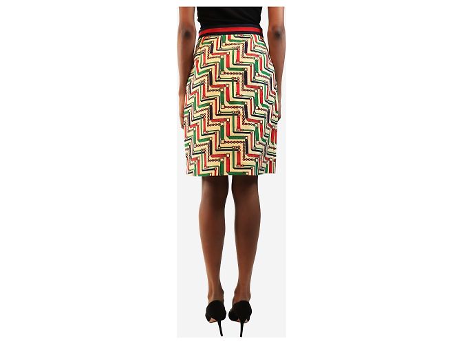 Gucci Falda midi estampada de cadena crema - size UK 8 Crudo - vista 3