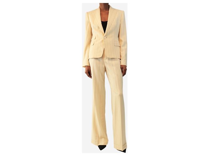 Ralph Lauren Conjunto de traje de dos piezas a rayas diplomáticas crema - size UK 8 Crudo - vista 3