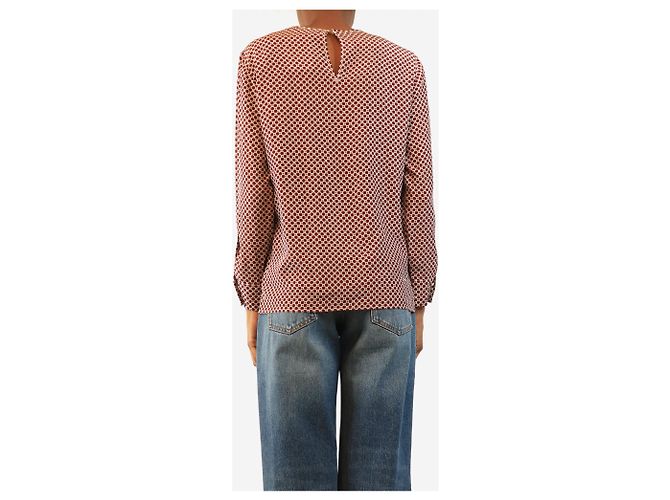 Stella Mc Cartney Blusa de seda estampada roja - size UK 4 - vista 2