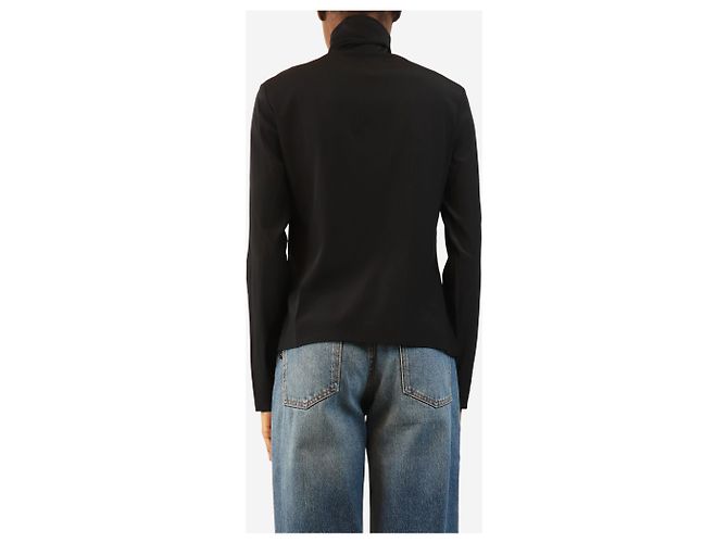 Red Valentino Top in seta nero con mezza zip - size UK 10 - vista 2