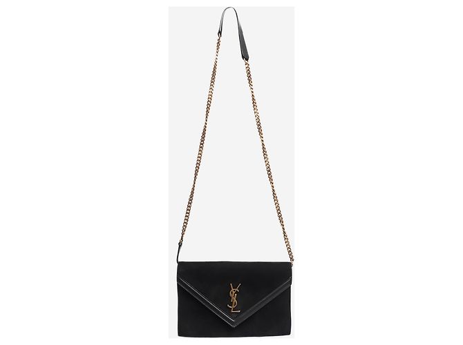 Autre Marque Borsa a busta in camoscio nero - vista 3