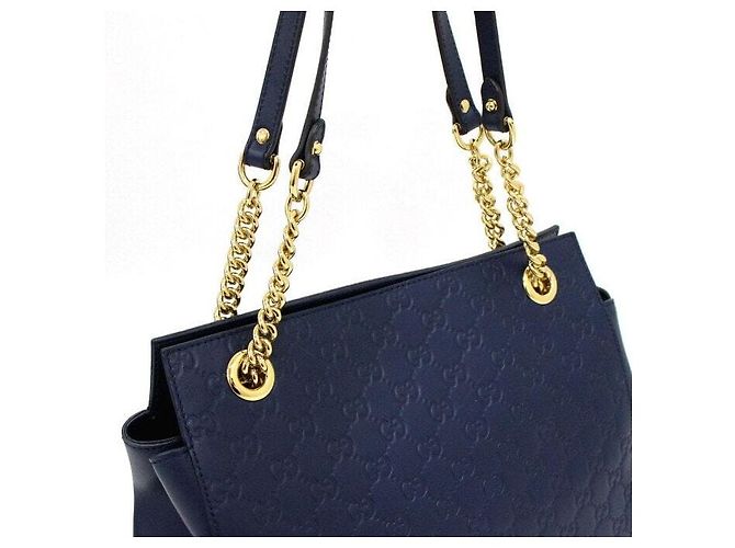 Borsa tote in pelle Blue Guccissima - vista 10