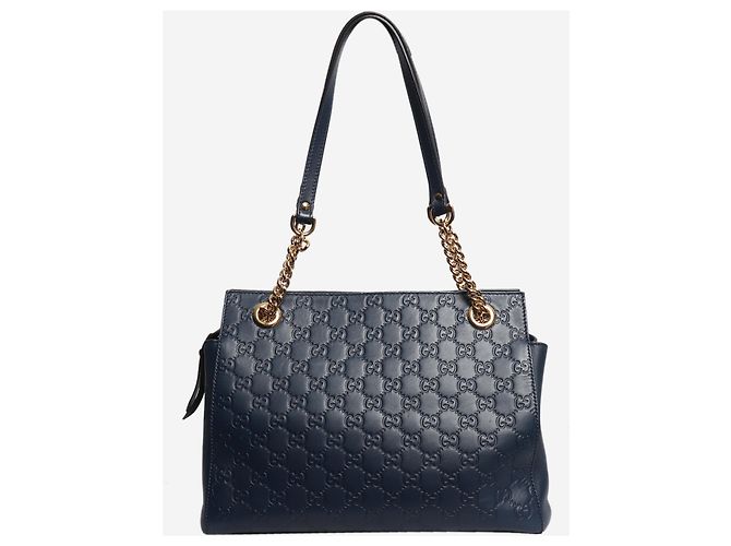 Borsa tote in pelle Blue Guccissima - vista 2