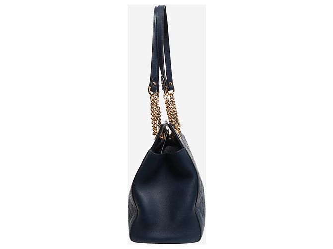Borsa tote in pelle Blue Guccissima - vista 3