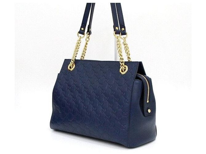 Borsa tote in pelle Blue Guccissima - vista 4