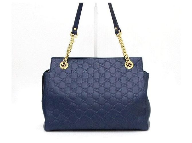 Borsa tote in pelle Blue Guccissima - vista 6