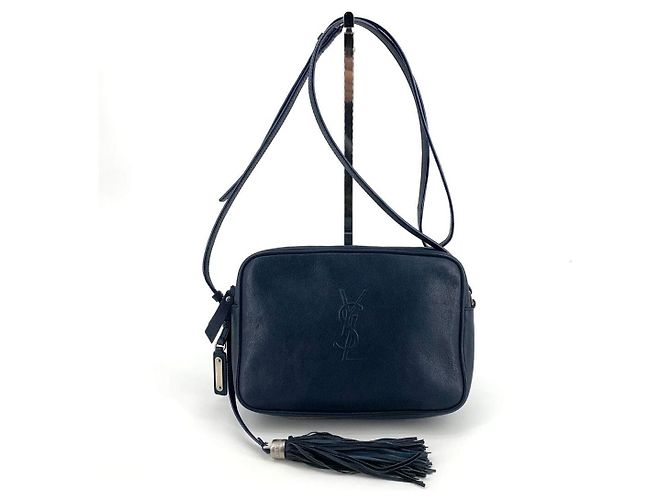 Autre Marque Borsa camera in pelle blu - vista 3