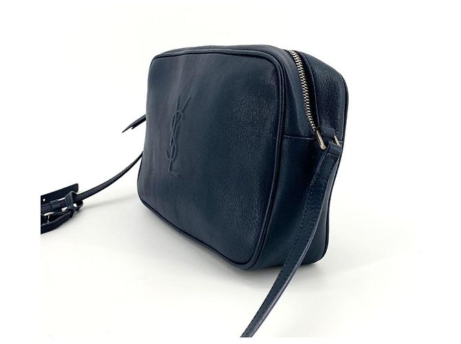 Autre Marque Borsa camera in pelle blu - vista 4